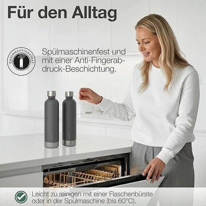 Stainless Steel Carbonating Bottle 33 oz | Compatible with Aarke Carbonator 3, Sodastream (Excl. model Aqua Fizz + Jet) and many others| Dishwasher Safe, No Expiration Date, BPA-Free