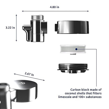Tappwater EcoPro Compact - Smallest Tap Water Filter Available, Filters 100+ substances. 5 Stage Nanotechnology Water Filtration System. Faucet Water Filter (Chrome)