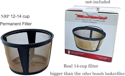 NRP Tall 14-cup Screen Basket Permanent Coffee Filter Replacement for KRUPS Coffeemaker EC422, 321-324 | Also fit other Drip Coffeemaker with Large Brew Section