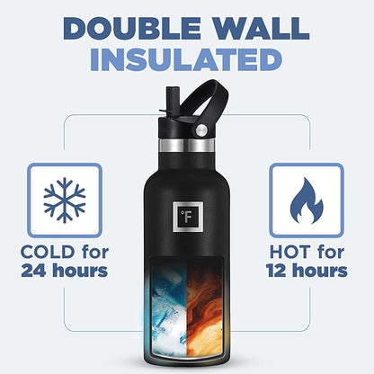 IRON °FLASK Camping & Hiking Hydration Canteens - 3 Lids (Narrow Straw Lid) Leak Proof Vacuum Insulated Stainless Steel - Hot & Cold Double Walled Sports Water Bottle - Bubble Gum, 16 Oz