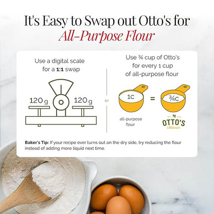 Otto's Naturals Organic Multi-Purpose Cassava Flour, Gluten-Free, Grain, Nut and Gum-Free, 1-to-1 Wheat Alternative, Paleo, AIP, 1.5 lb