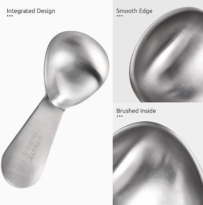 Coffee Scoop: U-Taste 18/8 Stainless Steel Measuring Coffee Scoop 1 tablespoon & 2 tablespoon, Short Handled Measure Scooper for Ground Coffee, Bean in Canister (Silver, 1Tbsp&2Tbsp / 15ml&30ml)