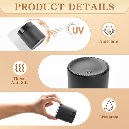 Glass Jars with Lids,Eco-Friendly Cosmetic Containers with Airtight Black Lids & Liners, Multi-Color Options for Cream, Lotion, Body Butter, DIY Skincare Travel Jars (Frosted Black, 4oz)