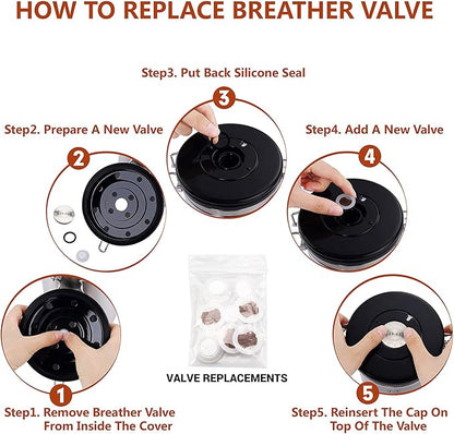 Airtight Coffee Bean Container - Co2 Valve Coffee Bean Canister with Scoop for Ground Coffee Large Copper 21oz