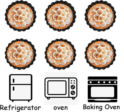 Tart Pans 4 Inch with Removable Bottom Fluted Pie Tart Pans, Round Non-Stick Pan Quiche Pan, for Baking Pizza Mousse Cakes, Christmas Dessert