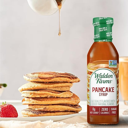 Walden Farms Pancake Syrup – Perfect for Pancakes, Waffles, Desserts – Zero Calorie, Sugar-Free, Low Carb, Keto-Friendly, Gluten-Free, Vegan – 2-Pack, 12 oz Bottles