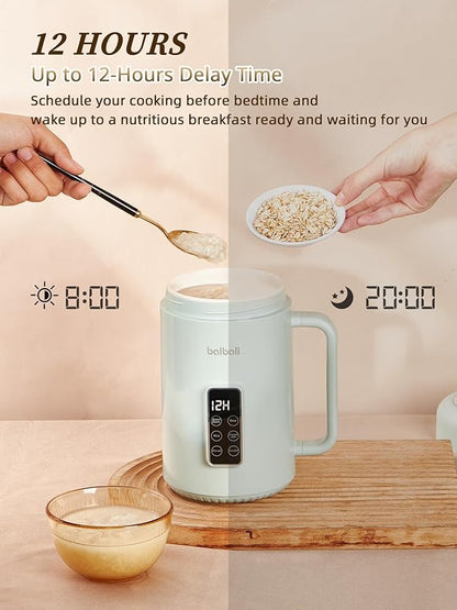balbali Portable Electric Pot for Cooking Dorm Room - 28oz Non-stick Travel Electric Kettle, Mini Hot Pot with Temperature and Time Control - Self Heating Soup/Rice/Ramen Cooker/Warmer Green