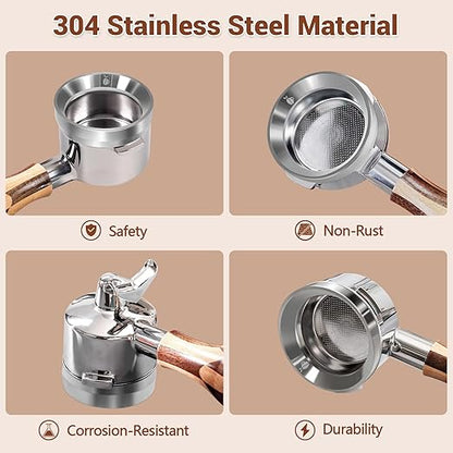 58mm Espresso Dosing Funnel, 304 Stainless Steel Coffee Dosing Ring, Portafilter Funnel with 6 Magnetic, Barista Tools Compatible with Breville 58mm Portafilter