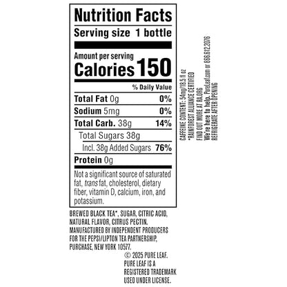 Pure Leaf Iced Tea, Peach, Real Brewed Tea, 18.5 Fl Oz Bottles (Pack of 12)