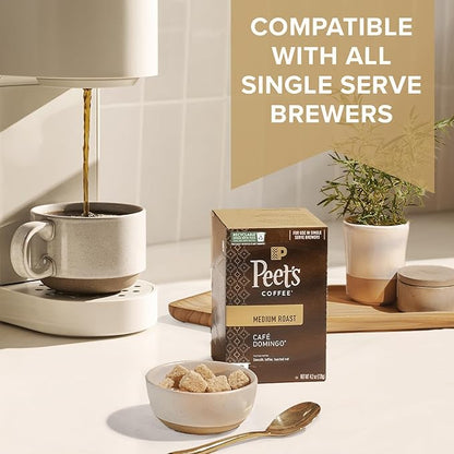 Peet's Coffee, Dark Roast Single Serve Coffee Pods - French Roast 88 Count (4 Boxes of 22 Pods)