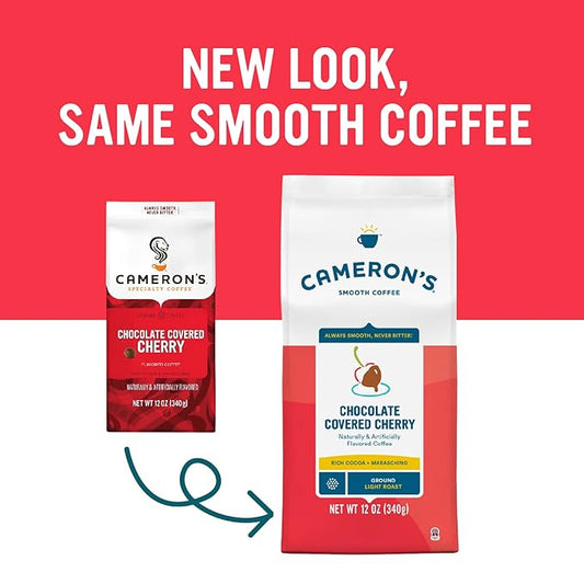 Cameron's Coffee Roasted Ground Coffee Bag, Flavored, Chocolate Covered Cherry, 12 Ounce
