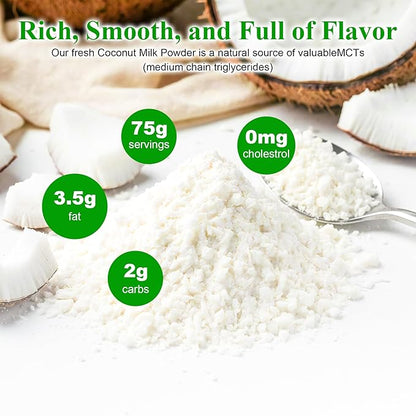 Organic Coconut Milk Powder 8oz (226g) - Dairy-Free Creamer for Coffee & Tea, Keto, Paleo & Vegan Friendly, Rich & Creamy, Non-GMO, No Additives