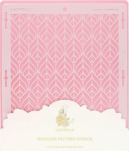 Cake Baking Stencil - Seamless Delicate Pattern for Decorating Tall Double Barrel Cake to Use with Buttercream, Royal Icing, Ganache, Paint, Airbrush (Lumina)