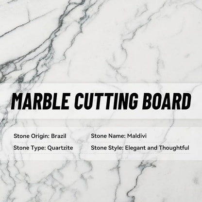 Koville Brazilian Natural Marble Cutting Board for Kitchen, 11inch Round Hand Crafted Marble Slab for Cheese, Charcuterie, Pastry Board - Wedding Gift, House Warming Gift(Maldivi)