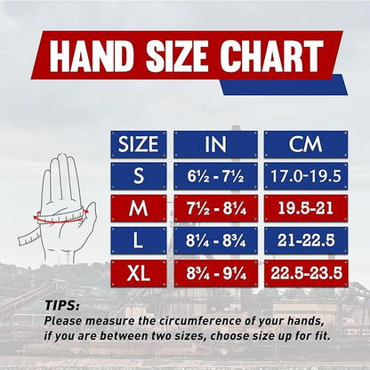 HANDLANDY Mens Work Gloves Touch screen, Utility Mechanic Gloves, Flexible Breathable Fit- Padded Knuckles & Palm