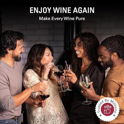 PureWine Wine Wands Purifier, 8 Wine Filters Remover Histamines Sulfite - May Reduce and Alleviate Wine Allergies & Sensitivities - Restores Taste, Perfect Wine Pour, Gifting, Holiday
