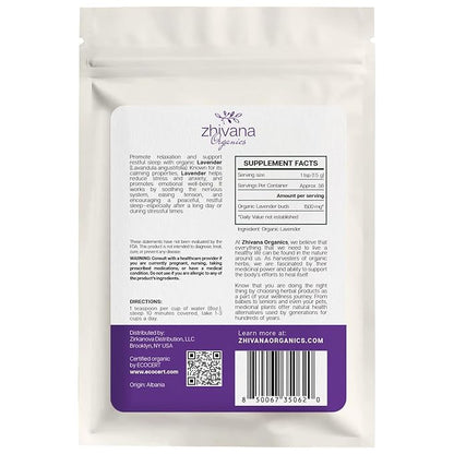 Organic Culinary Lavender Flowers for Tea, Cooking & Baking (3 oz.) - Food Grade Lavender Buds - Te de Lavander Para Dormir - Edible Lavander Herb