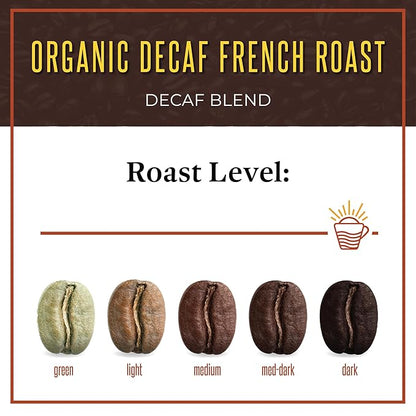 San Diego Coffee Organic French Roast DECAF, Dark Roast, Whole Bean Coffee, 5-Pound Bag Café en grano tostado descafeinado
