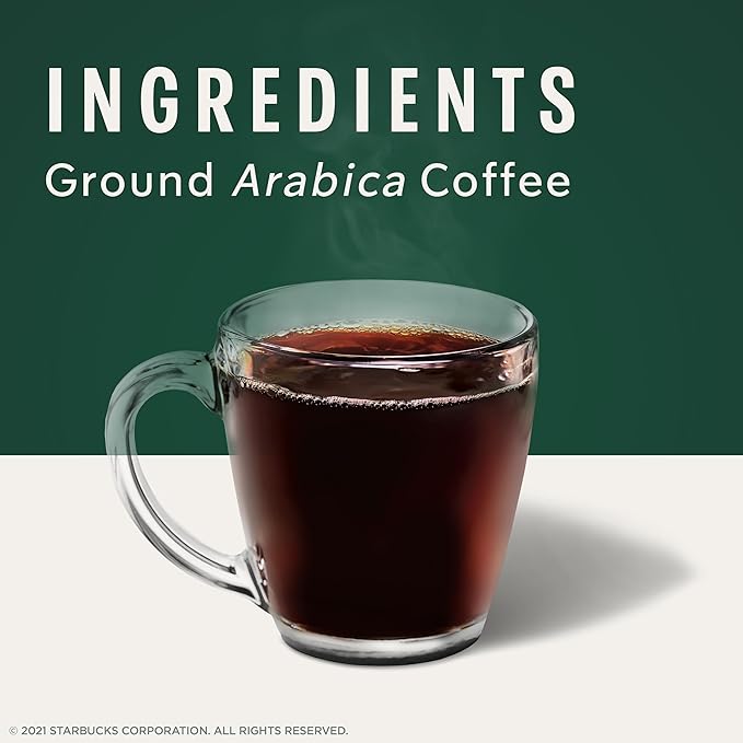 Starbucks K-Cup Coffee Pods, Dark Roast Coffee, French Roast for Keurig Brewers, 100% Arabica, 1 box (22 pods)