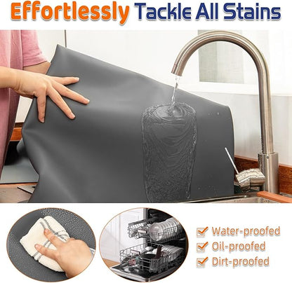 Warome Silicone Mat,78.7”x 23.6” Heat Resistant Mats for Countertop,Extra Large Countertop Protector Mat, Multi-Functional Cuttable Kitchen Counter Mat, Silicone Mats for Kitchen Counter/Crafts- Grey