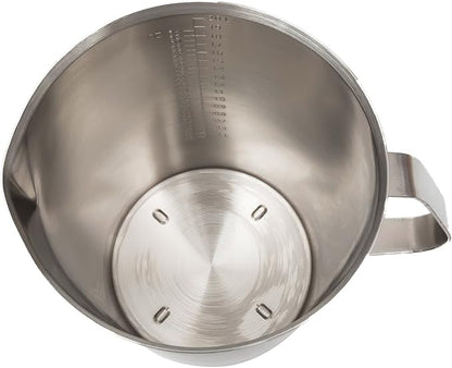 Measuring Cup, Stainless Steel Measuring Cups (64OZ/2 Liter- 8 Cup), Heavy-Duty Frothing Pitcher, Milk Frothing Pitcher Milk Frother Cup with Marking with Handle for Espresso Machines, Latte Art