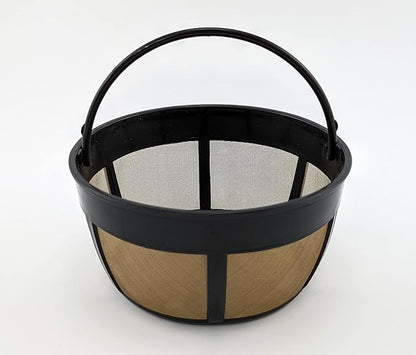 NRP Gold-tone 10cup Mesh Bottom Permanent Coffee Filter Replacement for Drip Coffeemaker Cuisinart GTF-B, Mr coffee & More