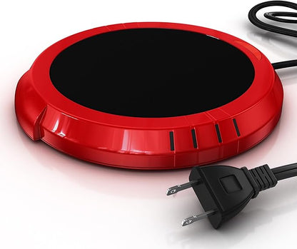 Large Candle Warmer Plate Safely Releases Scents Without a Flame - Used as Candle Jar & Coffee Warmer for Home & Office, 1 Pack, Red