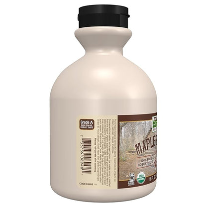 NOW Foods, Certified Organic Maple Syrup, Grade A Dark Color, Certified Non-GMO, Pure, Robust Taste, 16-Ounce