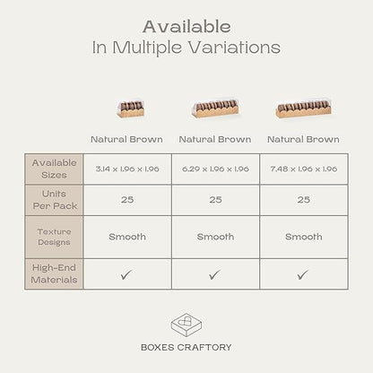 Pack of 25 Macaron Boxes with Clear Window (For 7) - Ideal for Gift Packaging or Strawberry - 7.48 x 1.96 x 1.96 Inch Natural Brown