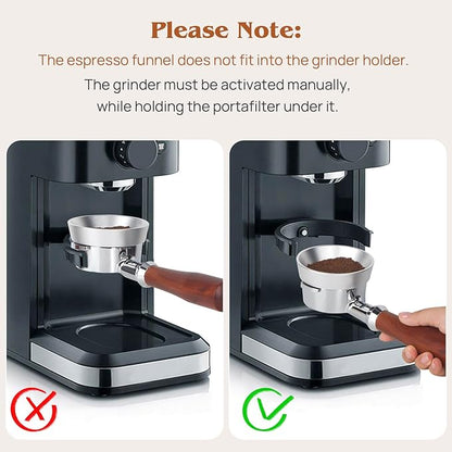 54mm Portafilter Funnel with Magnetic, Lightweight Aluminum Espresso Dosing Funnel