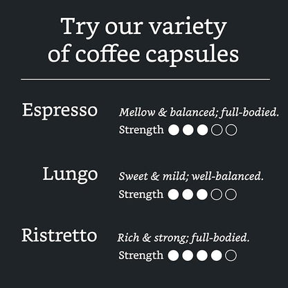 Amazon Brand - Solimo Lungo Capsules, Compatible with Nespresso Original Brewers, Medium Roast, 50 Count (Pack of 1)