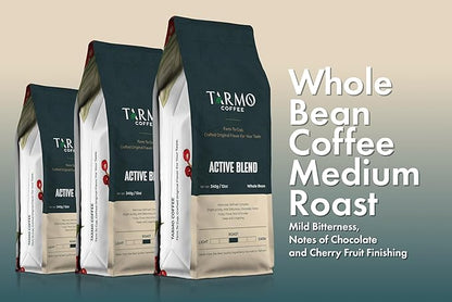 TARMO - ACTIVE BLEND | Low Acid ARABICA & ROBUSTA BLEND Whole Bean Coffee | Specialty Vietnamese Coffee | Single Origin Medium Roast | Premium Espresso Beans, 12 Oz Bag