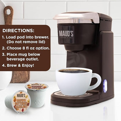 Maud's Fall Flavored Coffee Pods Variety Pack, 42ct, 6 Assorted Flavors, Medium Roast Coffee in Recyclable Single Serve Pods – 100% Arabica Beans, Compatible with Keurig K Cups Maker