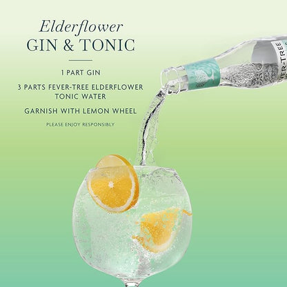 Fever-Tree Tonic Water Glass Bottles, Elderflower, 163.2 Fl Oz
