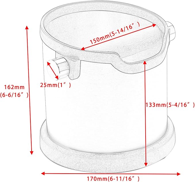 Espresso Knock Box, Capacity 60.8oz/1800ML Stainless Steel Coffee Grounds Container Waste Bin Coffee Tools for Barista and Non-slip Base (Silver)