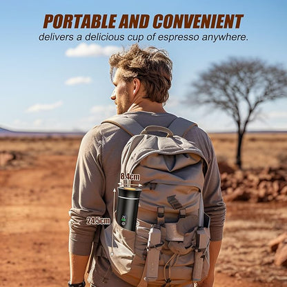 Portable Espresso Machine for Hiking Smart Display, 20 bar Mini Travel Coffee maker, Expresso Coffee Machines with USB-C,3-in-1 Car Coffee Maker Self-Heating, Ground Coffee & Capsule(Ns&DG)