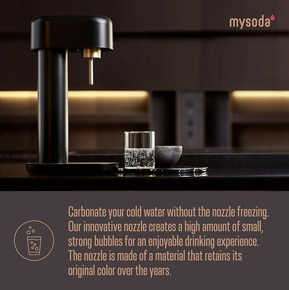 Mysoda Ruby 2 Sparkling Water Maker - Soda Streaming Machine Silent Carbonated Water Machine Robust Long-Lasting Aluminium Soda Maker 1L Water Bottle Without CO2 Cylinder - Black Copper Soda Machine