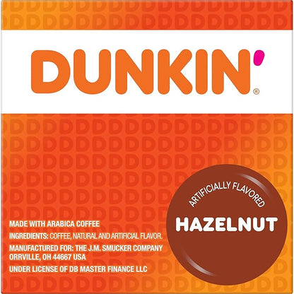 Dunkin' Hazelnut Flavored Coffee, 60 Keurig K-Cup Pods,10 Count (Pack of 6)