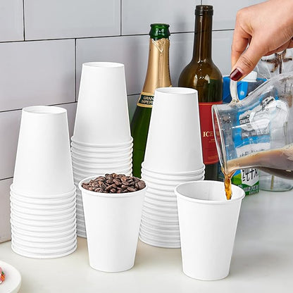 Turbo Bee 12 oz Disposable Paper Cups,270 Pack Paper Coffee Cups,Disposable Hot Drinking Cups
