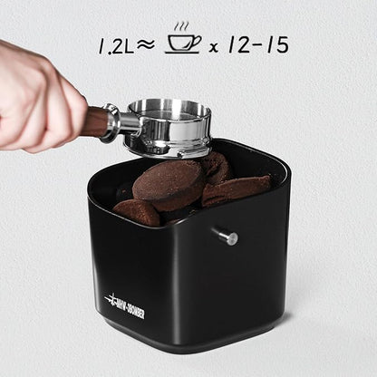 MHW-3BOMBER Espresso Knock Box, 1.2L(15 Cups) Coffee Knock Box with Clean Set and Removable Knock Bar for Espresso Puck, Coffee Ground, Durable Espresso Accessories, CS7091-OS