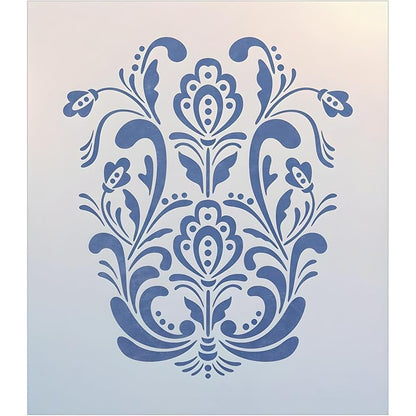 Rosemaling Pattern 18 Stencil Template 8.2" x 9.7" for Painting, Furniture & Folk Art – Reusable Mylar Stencil for DIY Crafts, Walls & Decor Projects – The Artful Stencil
