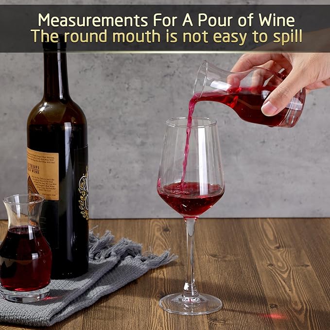 18 Pack Single Serving Wine Carafe Glass Small Mini Carafe Individual Wine Refill Decanter for Dinner Parties Tastings Bars Restaurants (6.5 oz)