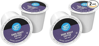Amazon Brand - Happy Belly Dark Roast Coffee Pods, Compatible with Keurig 2.0 K-Cup Brewers, 24 Count (Pack of 2)