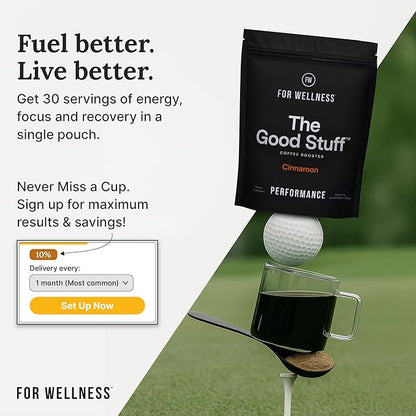 For Wellness The Good Stuff Performance – Coffee Booster | Collagen + MCT Powder Supplement with L-Theanine and Antioxidants for Jitter-Free Energy & Stamina | Non-Dairy, Keto-Friendly, 30 Servings