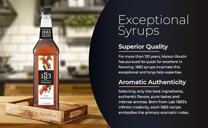 1883 Pumpkin Spice Syrup for Drinks – Authentic French Flavor, Perfect for Coffee, Lattes & Cocktails – 1 Liter Plastic Bottle – Made in France