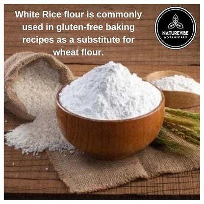 Naturevibe Botanicals White Rice Flour 5 lb | Fine Gluten-Free Flour | Non-GMO & Finely Ground | Perfect for Baking, Rotis, Breading, Dumplings, Thickening Sauces & Baby Food