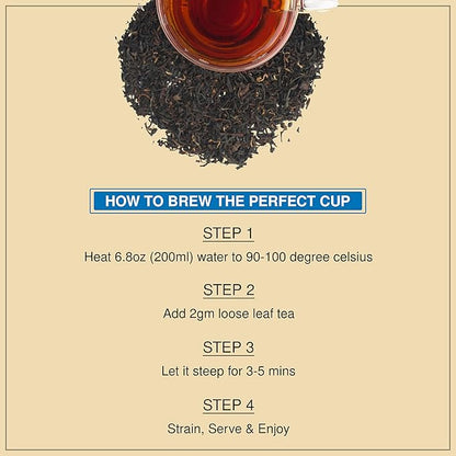 BREWIX, Assam Black Tea Leaves (50+ Cups, 3.53oz/100g) High Caffeine Gluten Free | Strong and Malty | Loose Leaf | Resealable Bag | Perfect for Strong Morning Tea