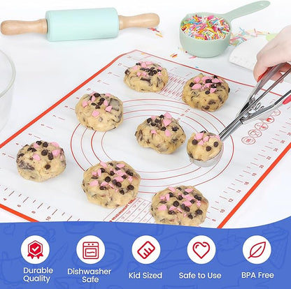 Vinino 11-Piece Kids Baking&Cooking Set – Real Baking Utensils with Cookbooks for Children, Toddler Safe Montessori Kitchen Accessories-Gift for Young Chefs Girls Boys Ages 6+