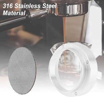 51mm Espresso Dosing Funnel and Puck Screen, Magnetic Espresso Coffee Dosing Ring, Reusable 1.7mm Thickness Espresso Puck Screen 316 Stainless Steel Fits 51mm Portafilter