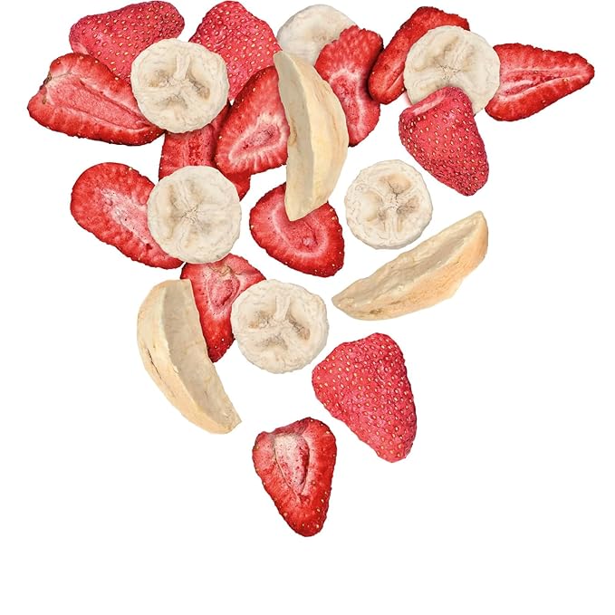 Pol’s Freeze Fresh - 6 Pack Freeze-Dried Fruit Mix – Whole Strawberry, Sliced Apple, Strawberry-Banana (1 Oz x6), No Sugar, Non-GMO, Kosher, Vegan, Gluten-Free